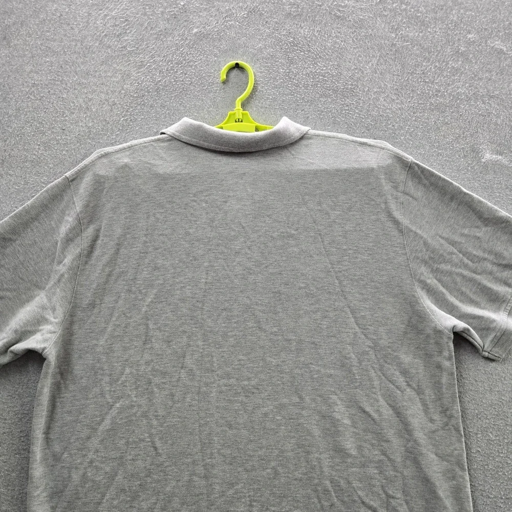 L.L. Bean Men Polo XXL TALL Gray Button Short Sleeve